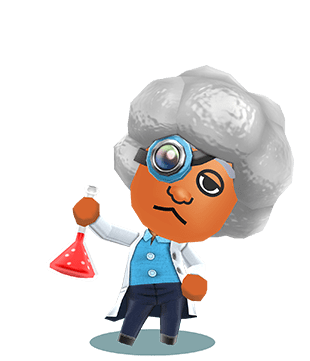 Miitopia (3DS) promotional art for a Scientist hero