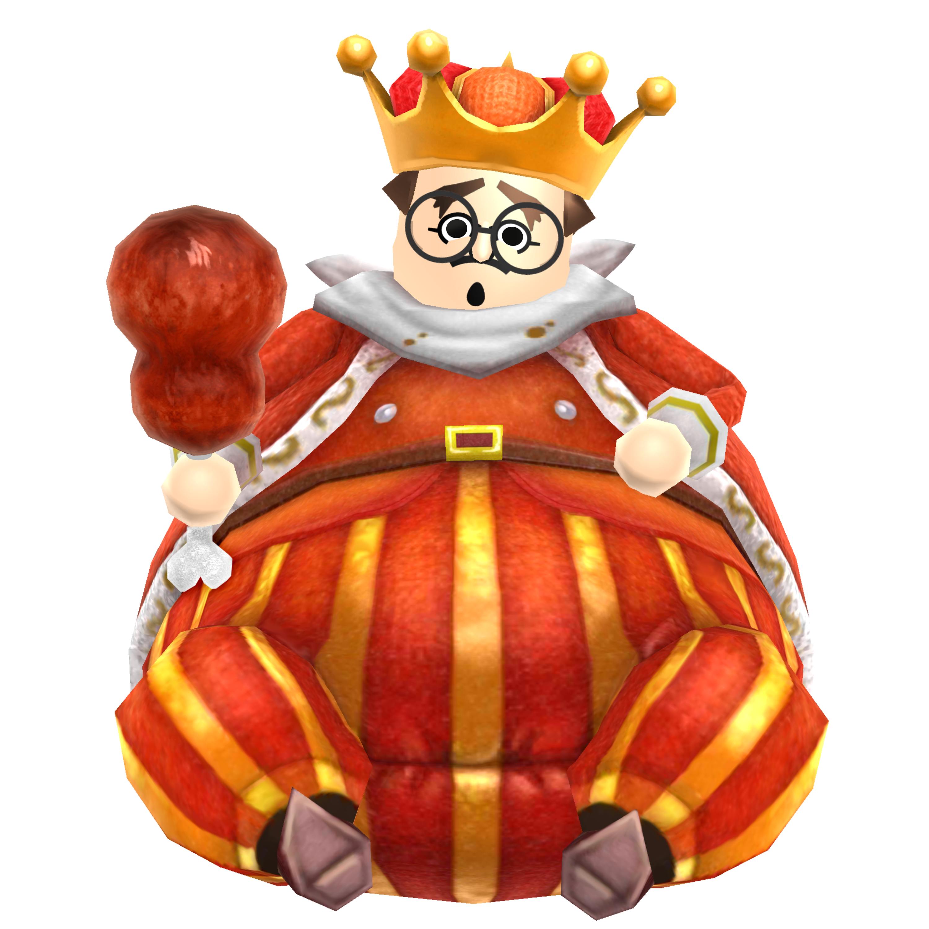 Miitopia (3DS) press kit promotional art for the King.