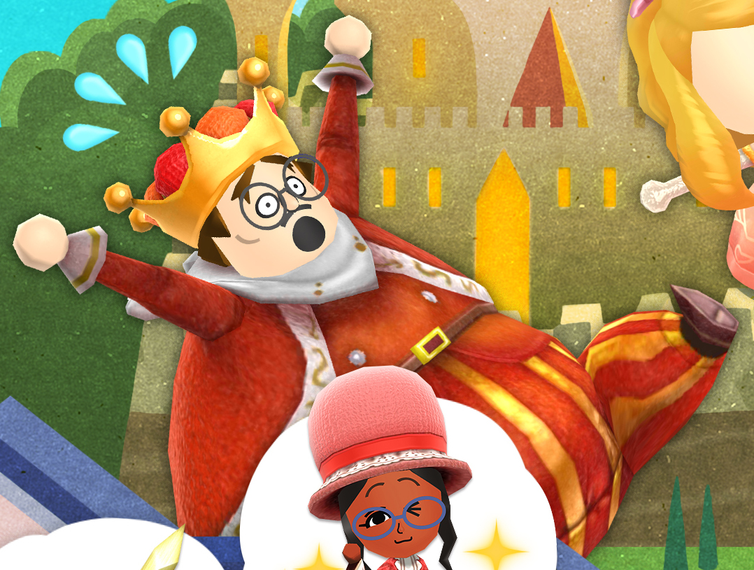 Miitopia (3DS) press kit key art, featuring the King.